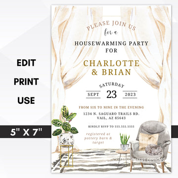 boho housewarming invitation